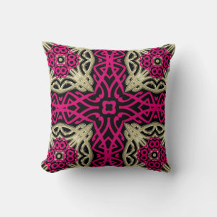 Celtica Hot Pink & Gold Decor Cushion Pillow