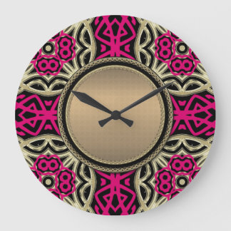 Celtica Hot Pink & Gold Wall Clock