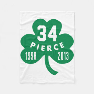 Celtics - Pierce 34 Retired Number Clover (Green) Fleece Blanket
