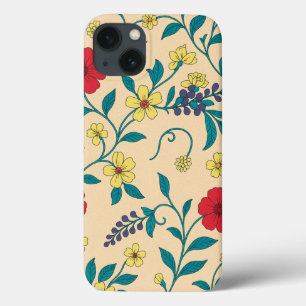 Celular Floral Vintage com Hibiscos iPhone 13 Case
