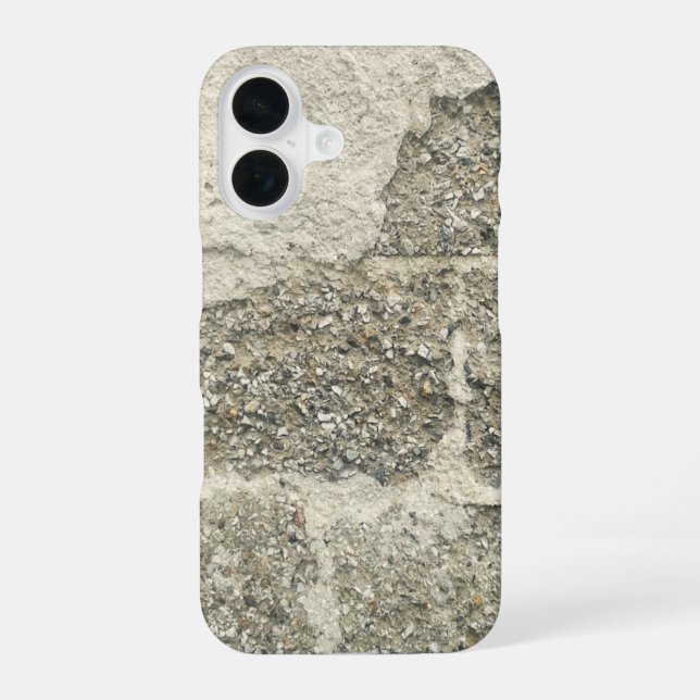 Cement Block Wall iPhone 16 Case (Back)