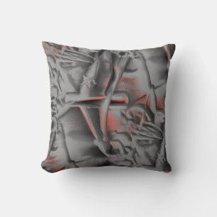 Cement carved with tasty peach or salmon shades to cushion