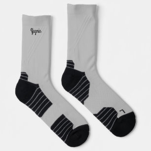 Cement Grey Name Athletic  Socks