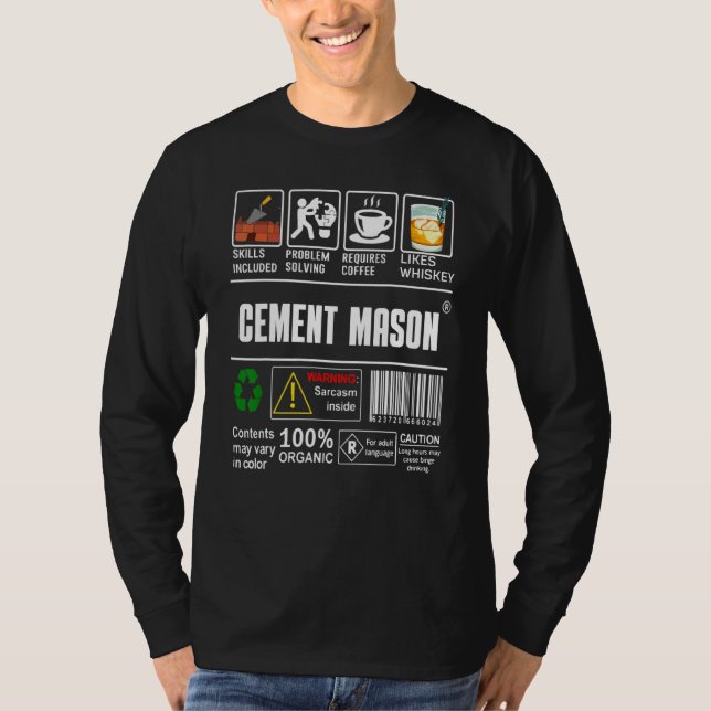 Cement Mason Skills Included Problem Solving Coffe T-Shirt (Front)