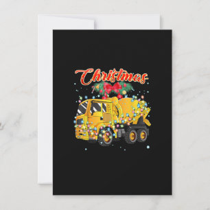 Cement Mixer Truck Christmas Invitation