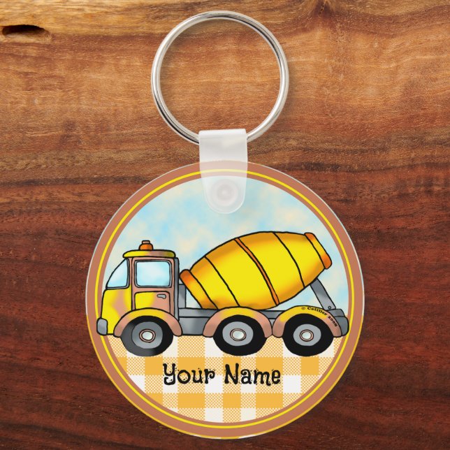 Cement Mixer Truck  keychain (Front)