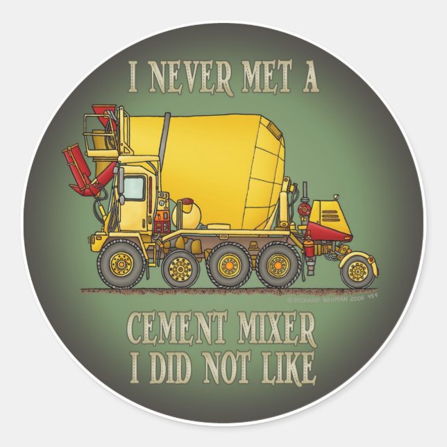 Cement Mixer Truck Operator Quote Kids Sticker (Front)