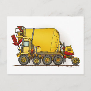 Cement Mixer Truck Post Card