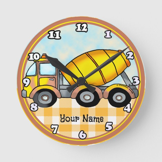 Cement Mixer Truck  Round Clock (Front)