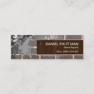 Cement Splatter Brickwork Fine Wood Grain Mini Business Card