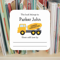 Cement Truck children's bookplate