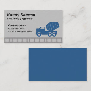 Cement Truck Construction Service  Business Card