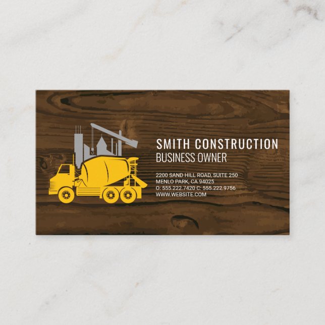 Cement Truck | Property Development | Construction Business Card (Front)