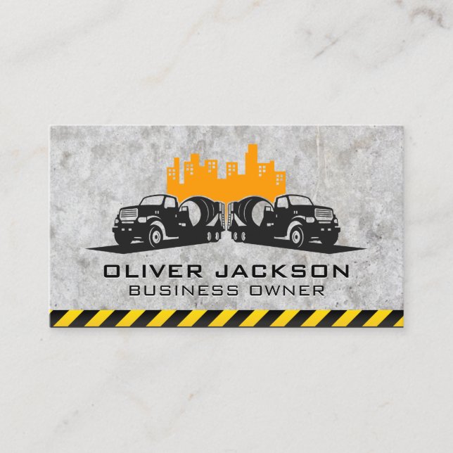 Cement Trucks | City | Construction Business Card (Front)