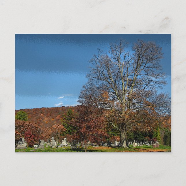 Cemetery in Autumn Postcard (Front)
