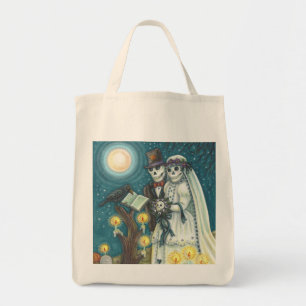 Cemetery Nuptials SKELETON WEDDING GROCERY TOTE Bag