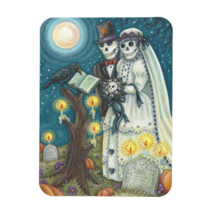 Cemetery Nuptials SKELETON WEDDING MAGNET
