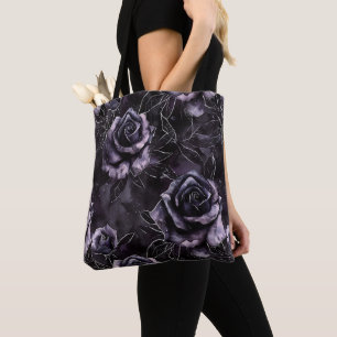 Cemetery Roses Gothic Valentine Tote Bag