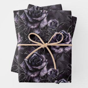 Cemetery Roses Gothic Valentine Wrapping Paper Sheet