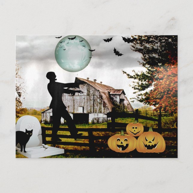*~* Cemetery Spooky WALKING DEAD HALLOWEEN CARD (Front)