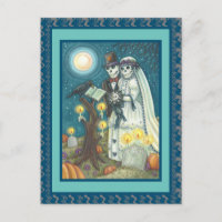 CEMETERY VOWS, SKELETON WEDDING, BRIDE AND GROOM