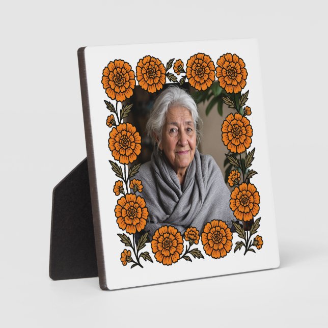 Cempasúchil Ofrenda Altar Día de Muertos Plaque (Front)