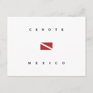 Cenote Mexico Scuba Dive Flag Postcard