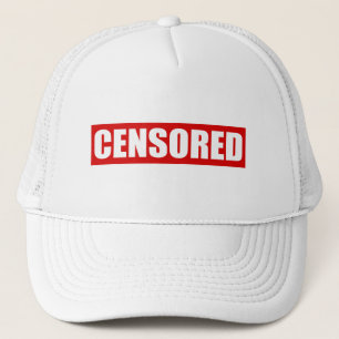 censored text design trucker hat
