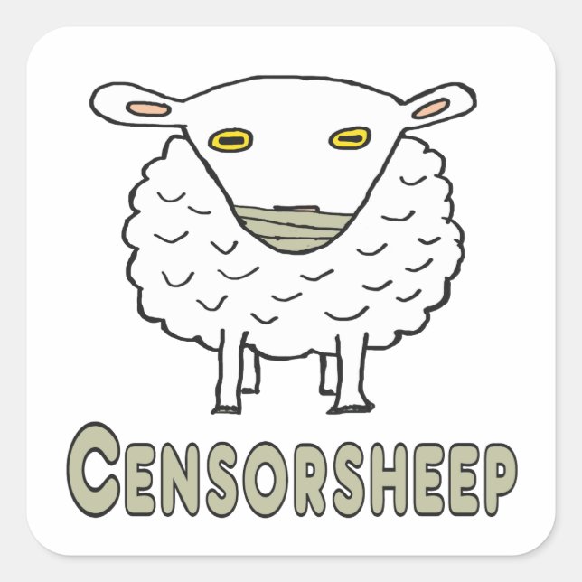 Censorship Censorsheep Square Sticker (Front)
