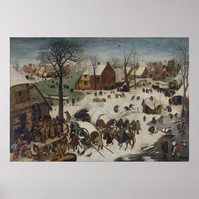 Census at Bethlehem by Pieter Bruegel Poster (Front)