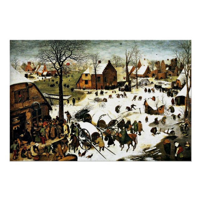 Census at Bethlehem, fine art painting, Poster (Front)