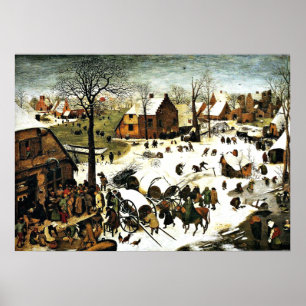 Census at Bethlehem, Pieter Bruegel the Elder art Poster