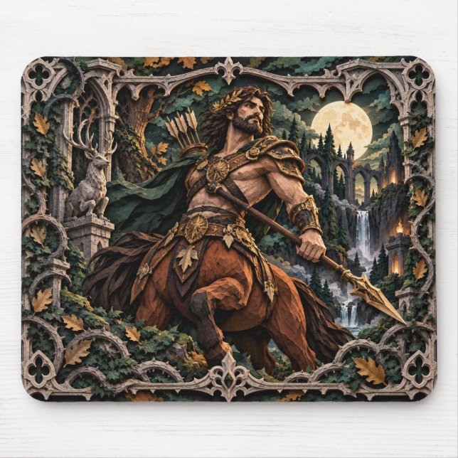Centaur, Paper Cut Monster Mouse Pad (Front)