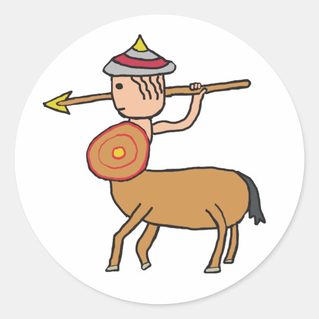 Centaur Sagittarius Classic Round Sticker (Front)