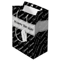 Centenarian Typography Pattern Black/White Name