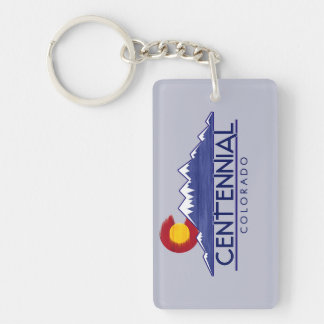 Centennial Colorado wood mountains keychain