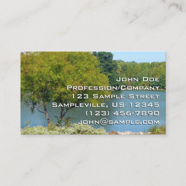 Centennial Lake in Ellicott City Maryland Business Card (Front)
