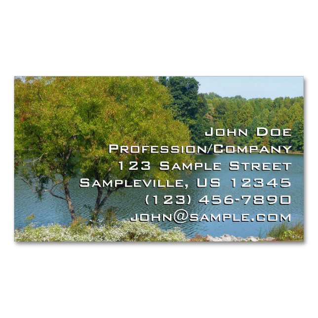 Centennial Lake in Ellicott City Maryland Magnetic Business Card (Front)