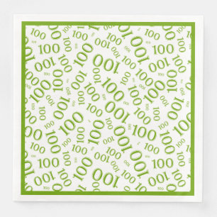 Centennial Random Number Pattern 100 Green Napkin
