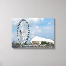 Centennial Wheel Under Cloudy Skies Canvas Art