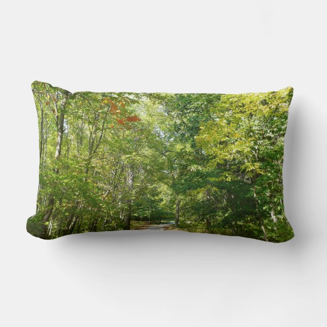 Centennial Wooded Path I Ellicott City Nature Lumbar Cushion (Front)
