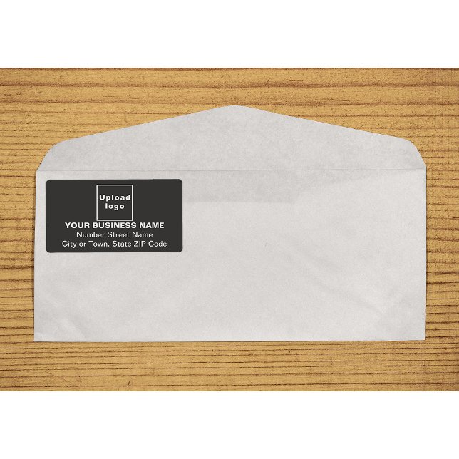 Center Aligned Business Black Shipping Label (Center aligned business black shipping label on envelope)