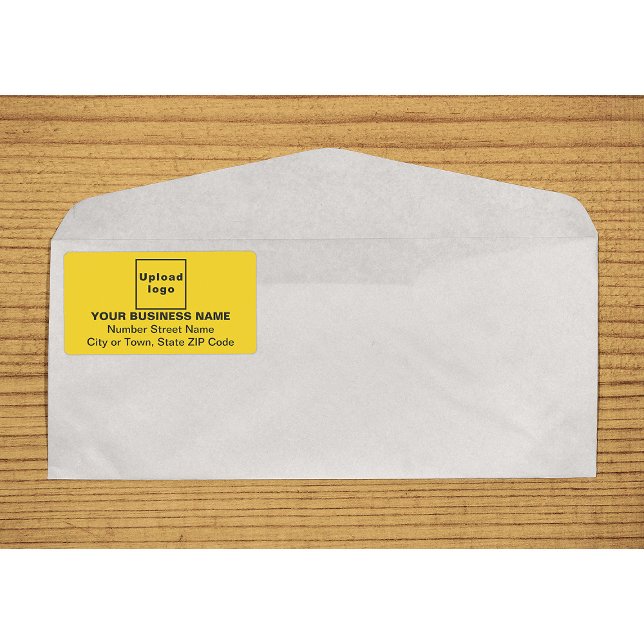Center Aligned Yellow Business Shipping Label (Center aligned business yellow shipping label on envelope)