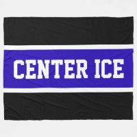 CENTER ICE Bright Blue Black White Hockey Stripes