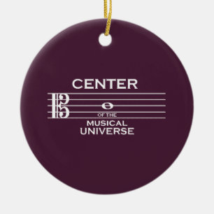 Center of the Musical Universe Alto Clef Plum Ceramic Ornament