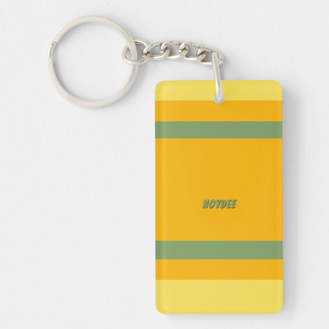Center Stripes Horizontal Orange Yellow Green Key Ring (Front)