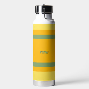 Center Stripes Horizontal Orange Yellow Green Water Bottle