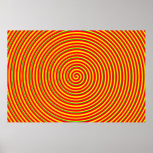 Centered Rainbow Spirals Poster