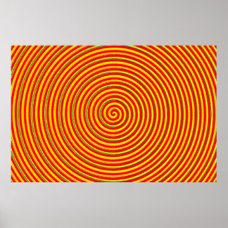 Centered Rainbow Spirals Poster