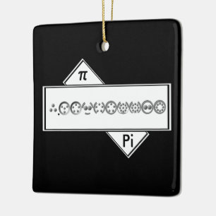 Centesimal 10 Digit Pi by Kenneth Yoncich Ceramic Ornament
